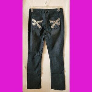 AP11 Reg Rise Straight Leg Silver Sequin Pocket Size 10 (NWT)